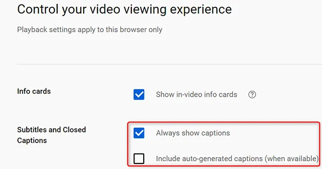 How to Turn On or Off Closed Captions on YouTube