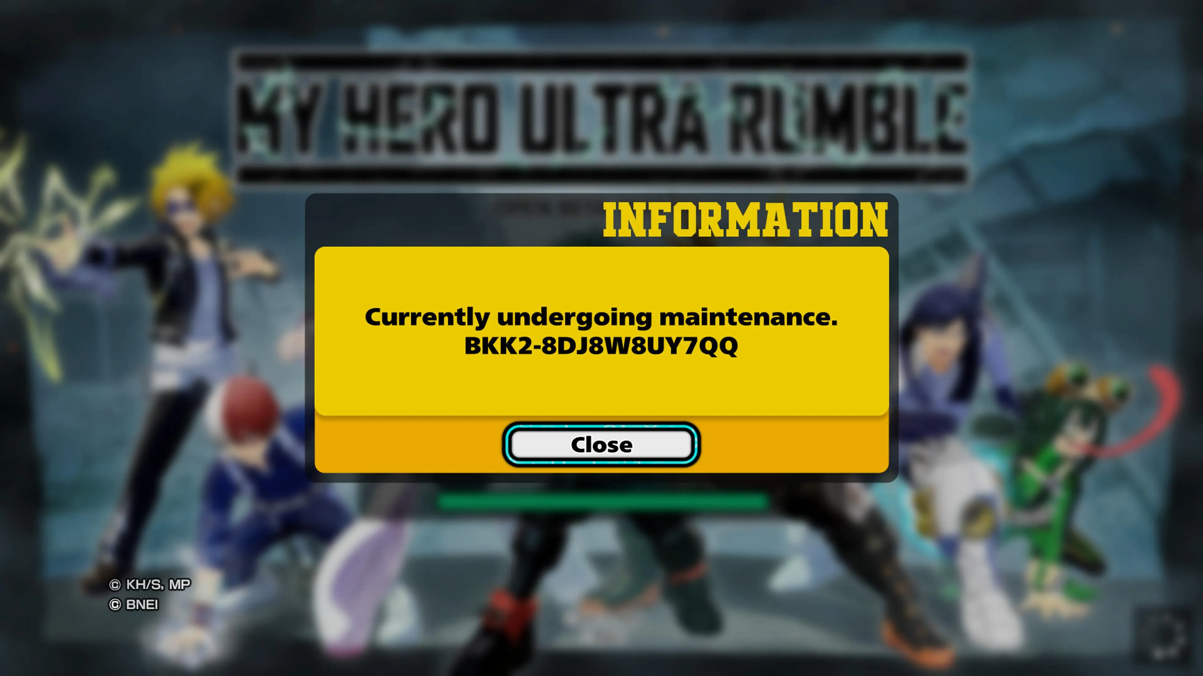 When does the My Hero Ultra Rumble maintenance end