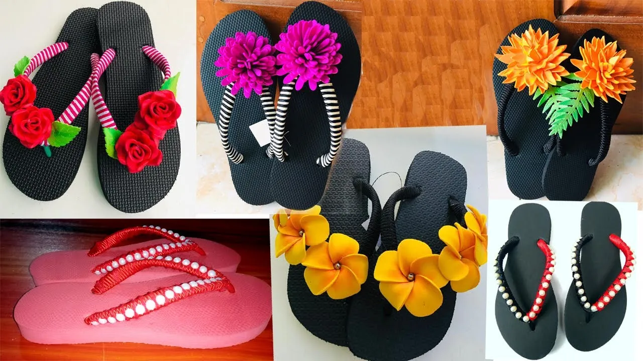 DIY Sandals for women  How to make sandals  Slippers  DIY flipflop 