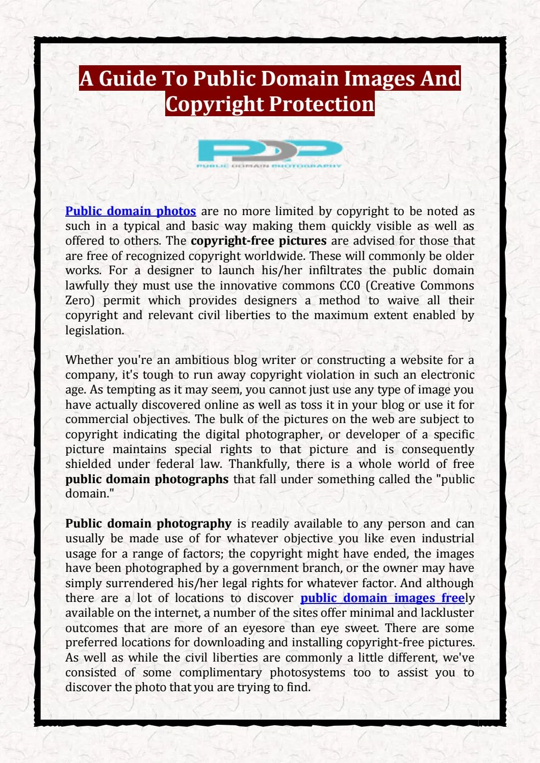 A Guide To Public Domain Images And Copyright Protection by Jacobjoh1 