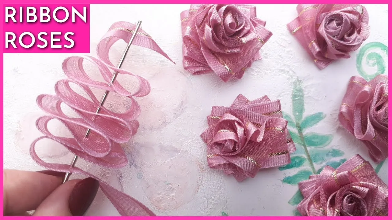 QUICK AND EASY 2 MINUTE RIBBON ROSE TUTORIAL  DIY RIBBON FLOWER CRAFTS 