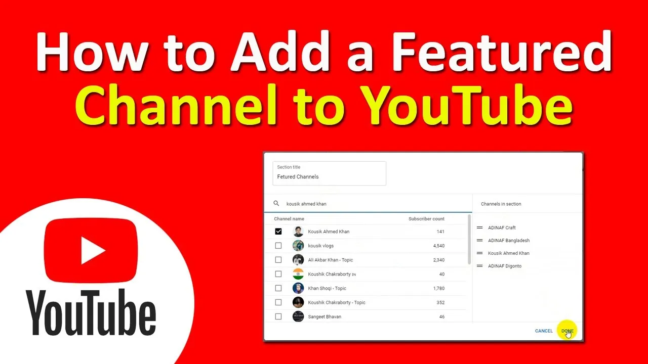 How to Add a Featured Channel to Your YouTube Channel  Featured 