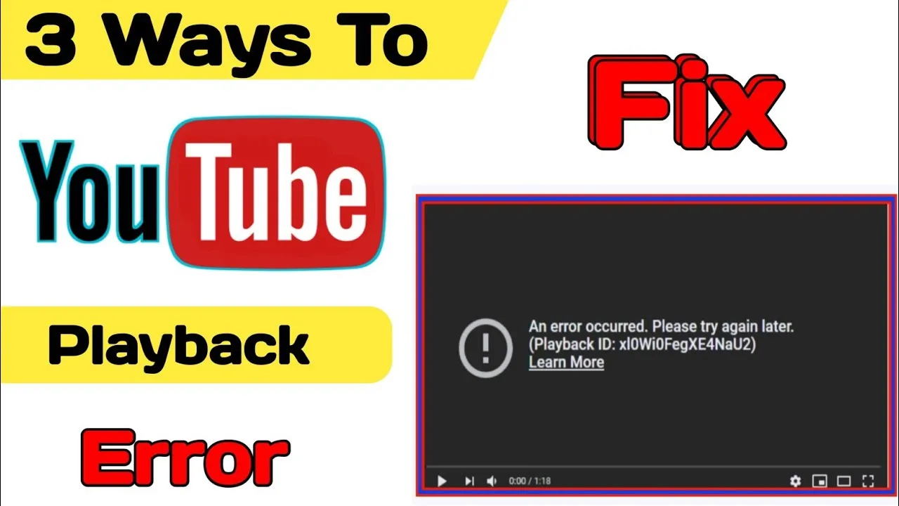 How to fix an error occurred please try again later playback id youtube 