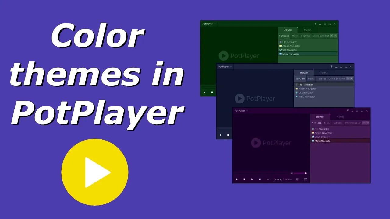 Change color theme in PotPlayer  Dark theme night theme in PotPlayer 