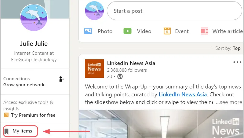 How To Find Your LinkedIn Saved Posts  OneCommerce