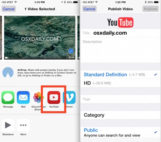 How to Upload Video to YouTube from iPhone  iPad