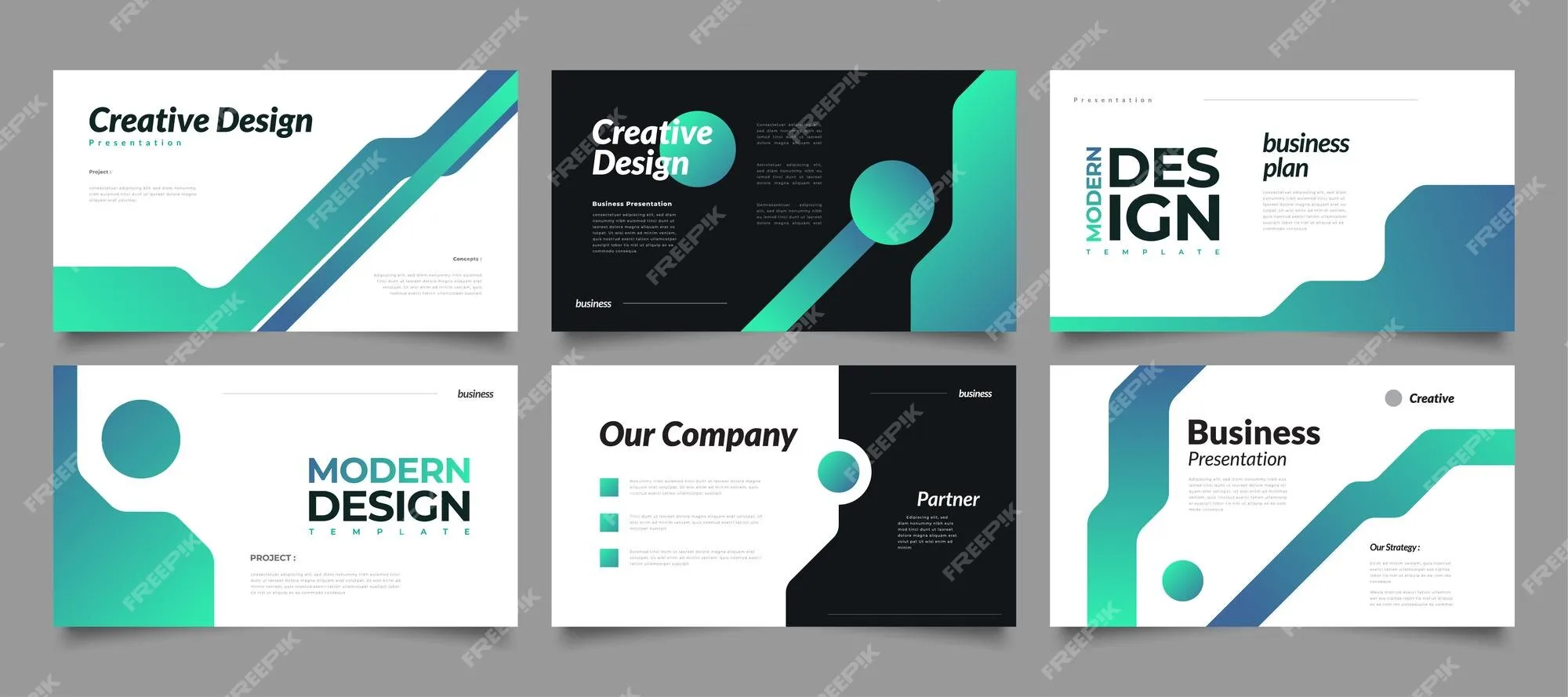 Premium Vector  Modern and Creative Presentation Templates Set 