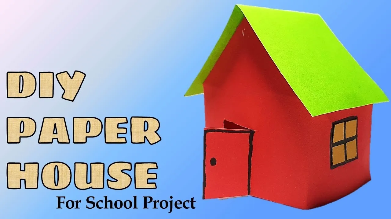 Paper House Craft How to Make Paper House Step by Step For School 