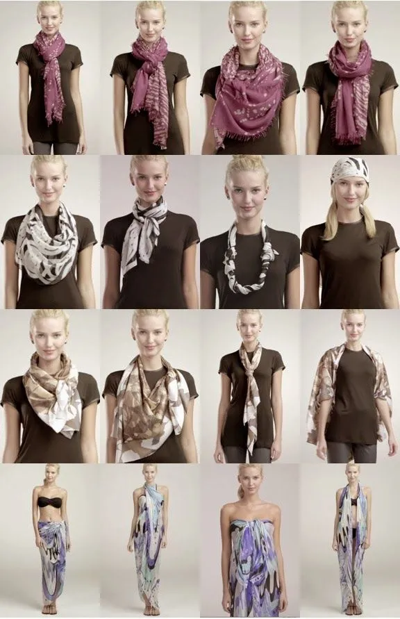 How To Tie a Scarf 4 Scarves 16 Ways Video  Ways to wear a scarf 