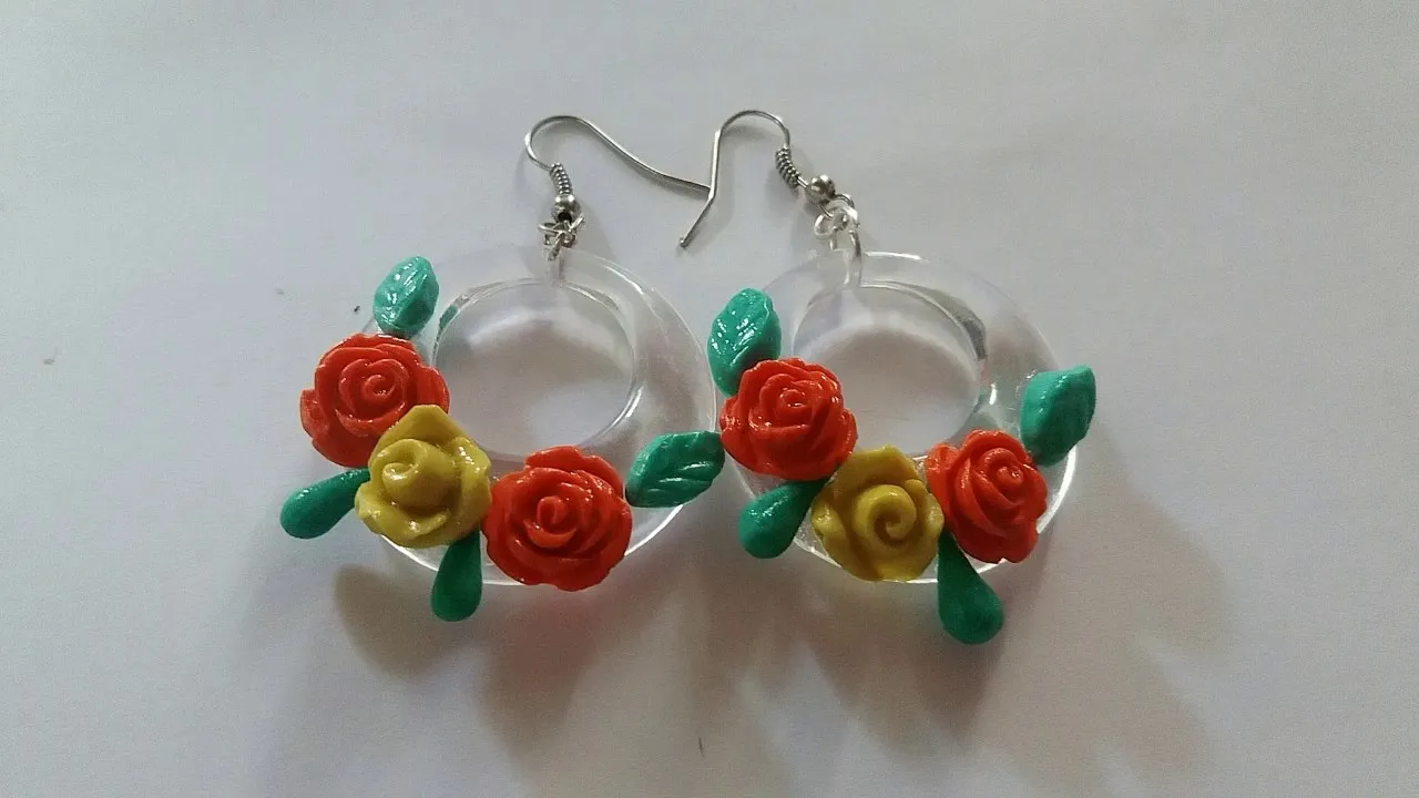 Making Dough flower Jewellery  Earrings  YouTube