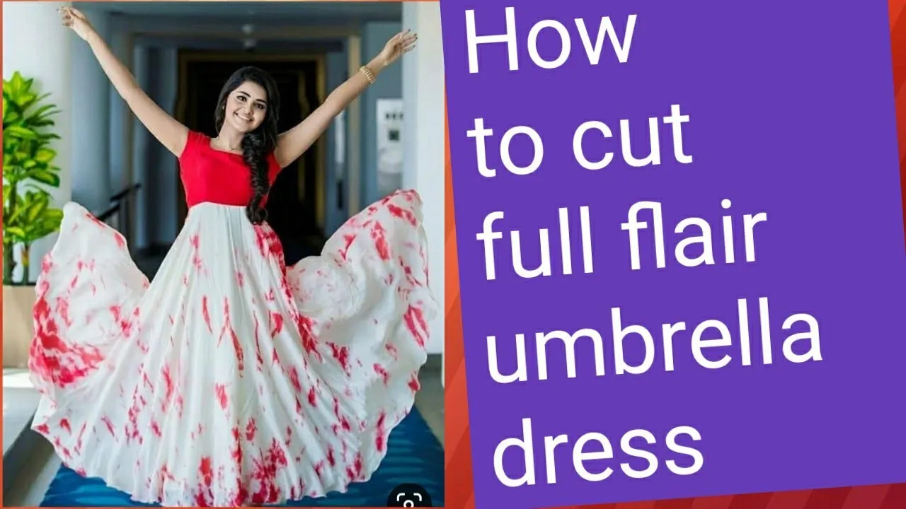 Umbrella cut dress cutting with full flair  how to stich Umbrella cut 