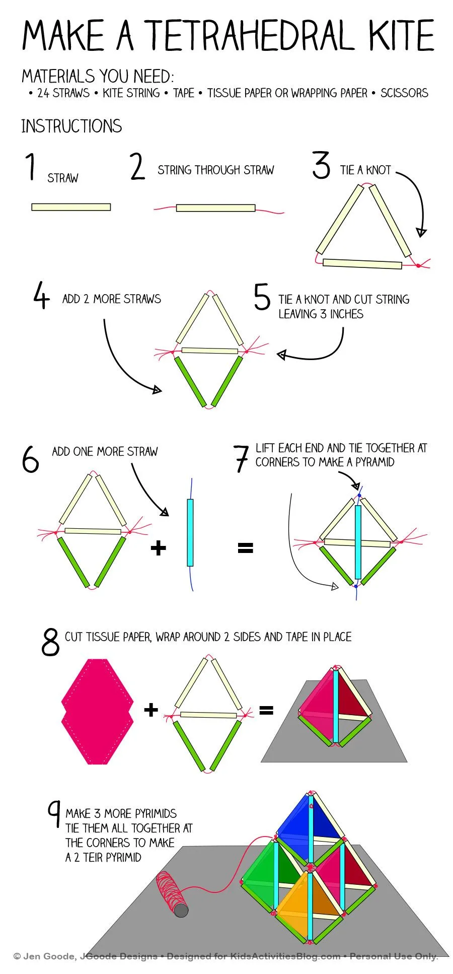 Make a Pyramid Kite  Kites craft Kite making Kite