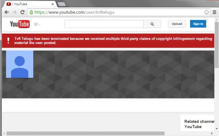 TV9 YouTube Channel Shutdown  TeluguPeoplecom News