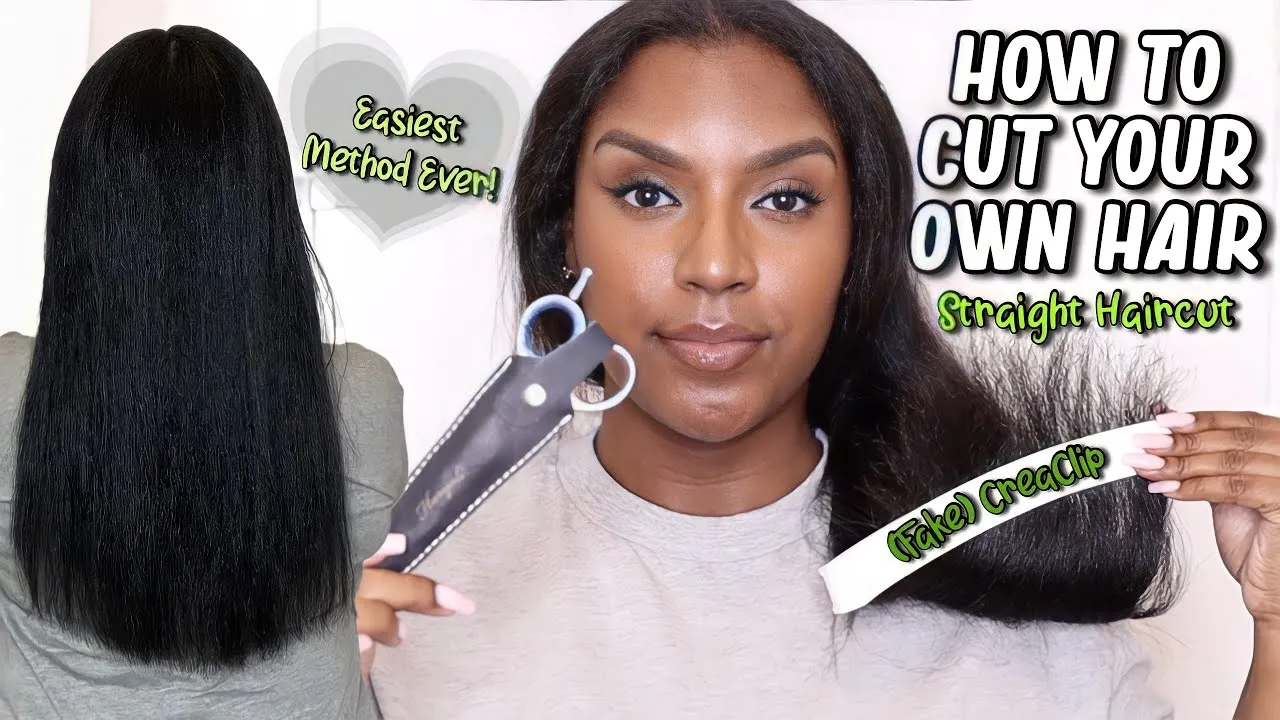 HOW TO TRIM YOUR OWN HAIR  Straight Haircut  Blunt Haircut  YouTube