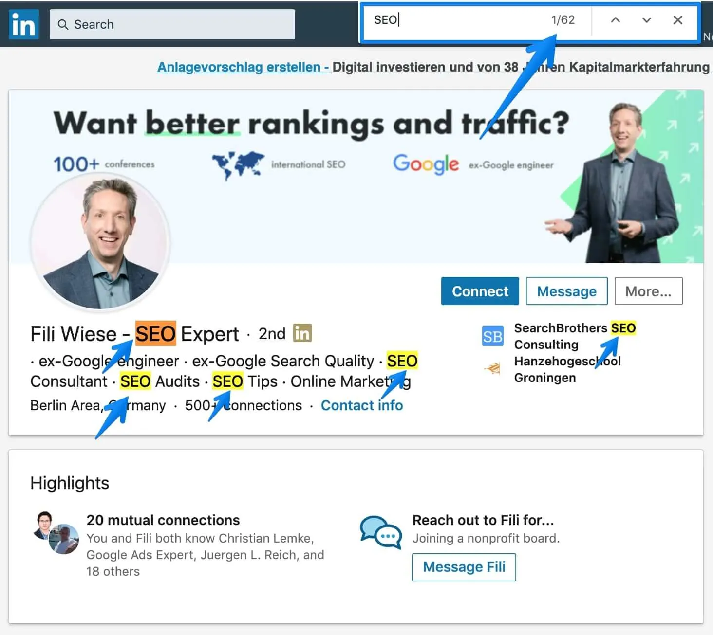 Boosting Your LinkedIn Profile with Your Website