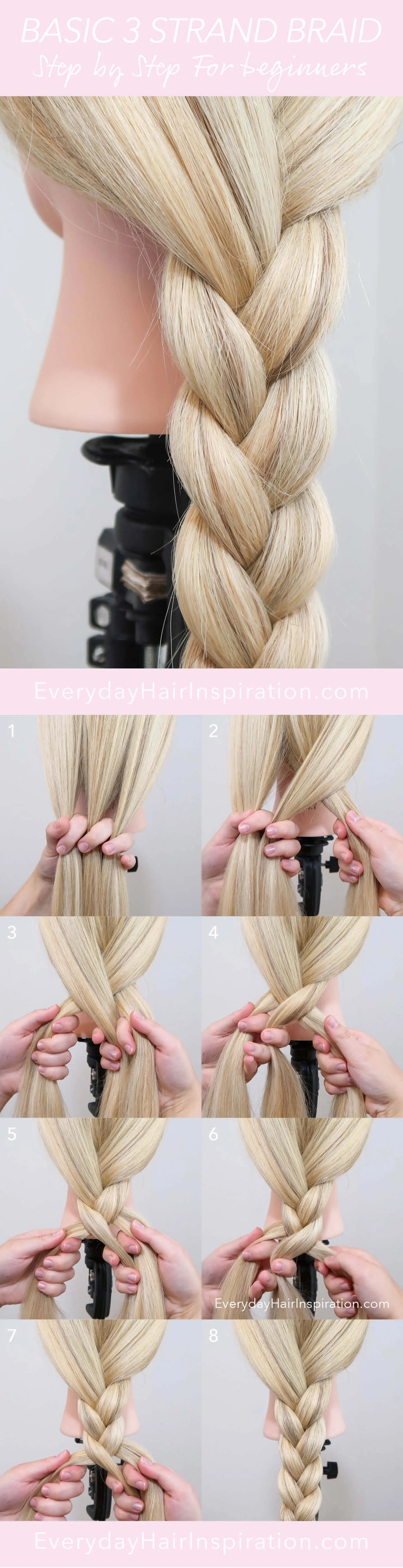 Basic 3 Strand Braid  Everyday Hair inspiration  BRAIDS