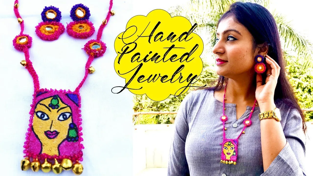 How to Make Hand Painted Jewellery at Home  DIY Jewellery Tutorial 