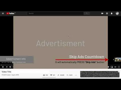 Youtube Skip Ads trigger Browser Extension Demo video  YouTube