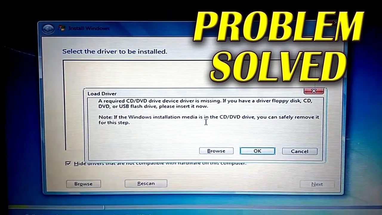 Installing windows 7 required cd dvd device driver missing  indetopx