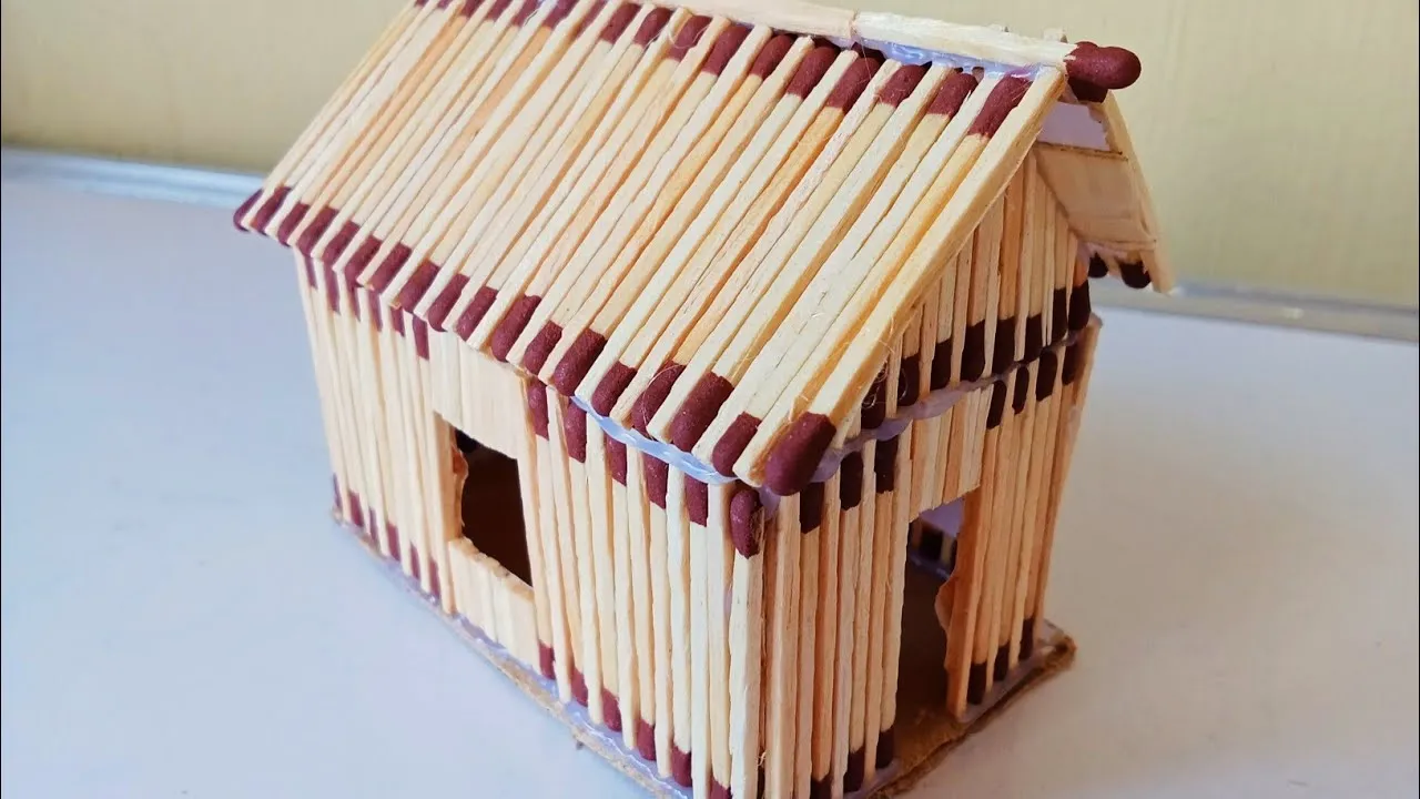 How To Make Matchstick House  simple house  Matchstick project  YouTube