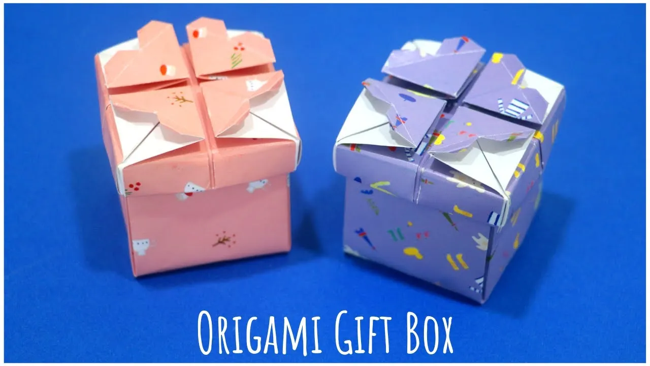 How to Make Origami Gift Box with Lid  EASY Paper Gift Box Tutorial 