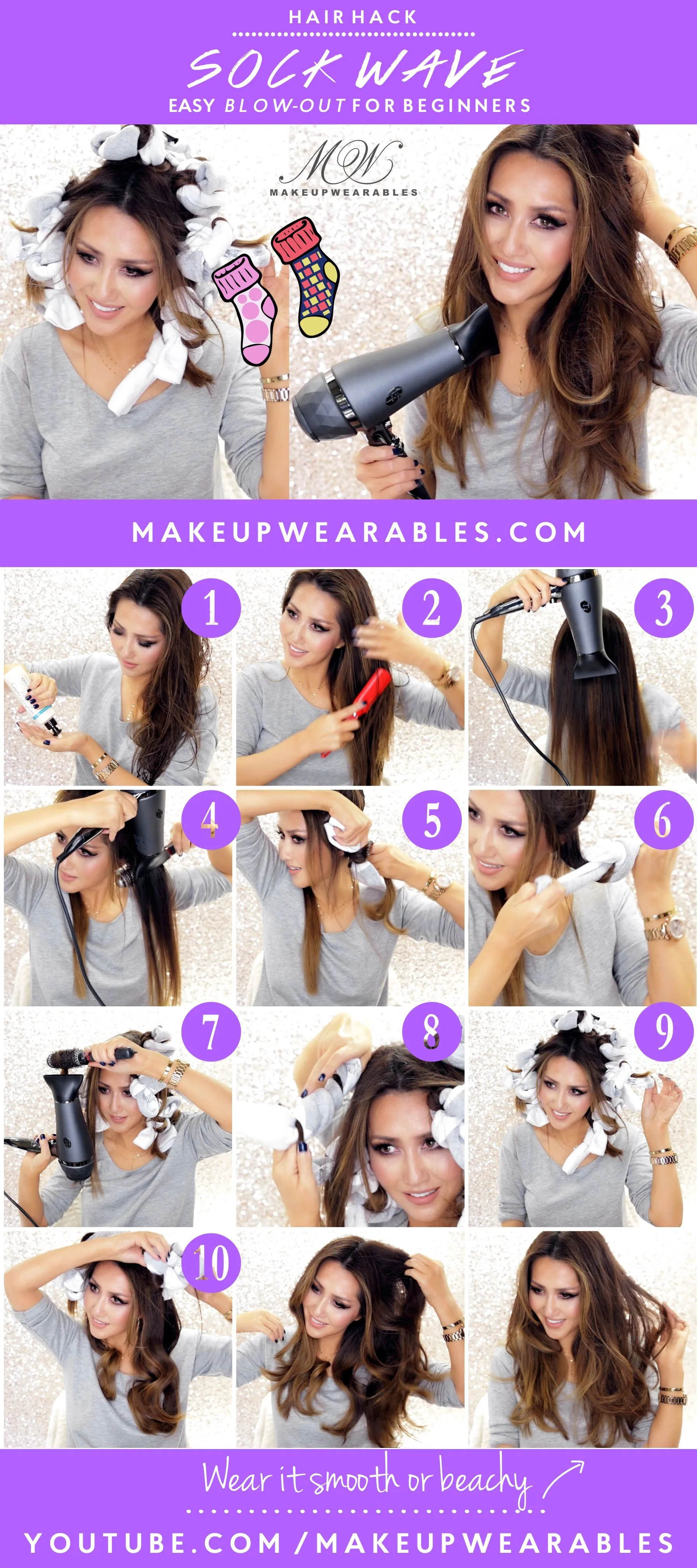 How to Curl Hair with Socks for No-Heat Curls