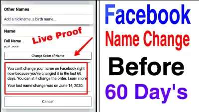 How to Change Your Facebook Name Before 60 Days