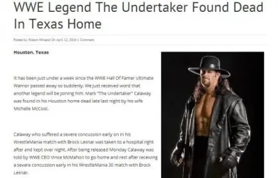 Is Undertaker Dead on Dailymotion? Clearing Up Rumors and Finding Truthful Content