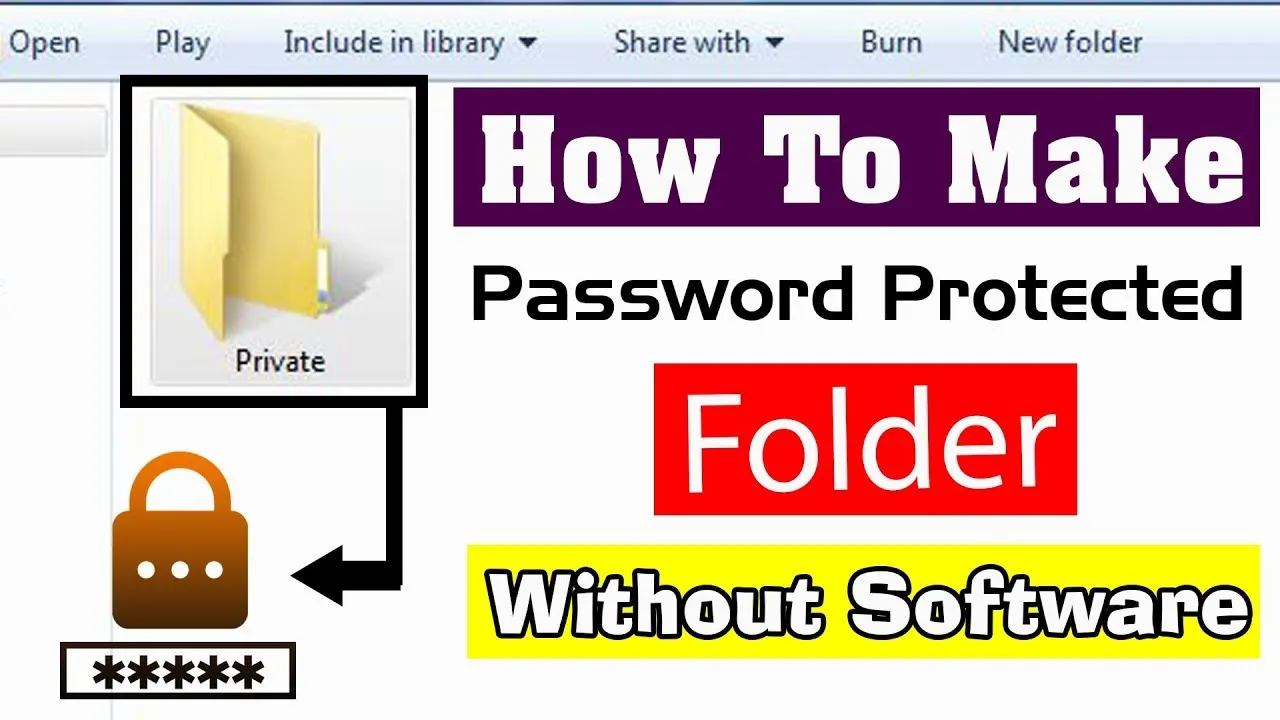 How to Set Password on Folder in Windows 7810 Without any software 