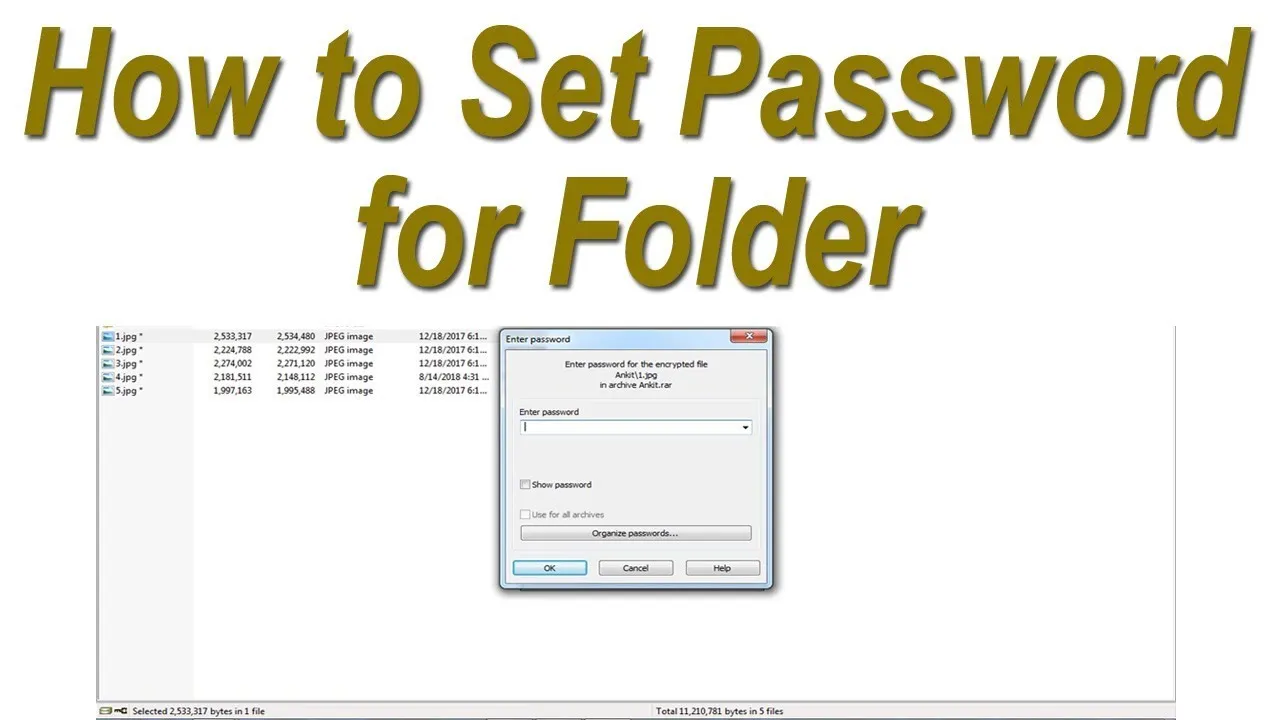 How to Set Password for Folder  YouTube