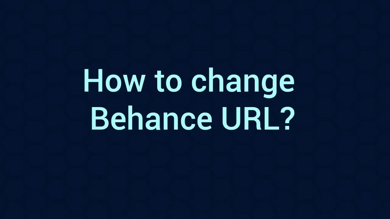 How to change Behance URL  YouTube