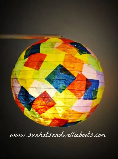 DIY Round Paper Lanterns with Lantern Cane  Ideal for a Festival of 