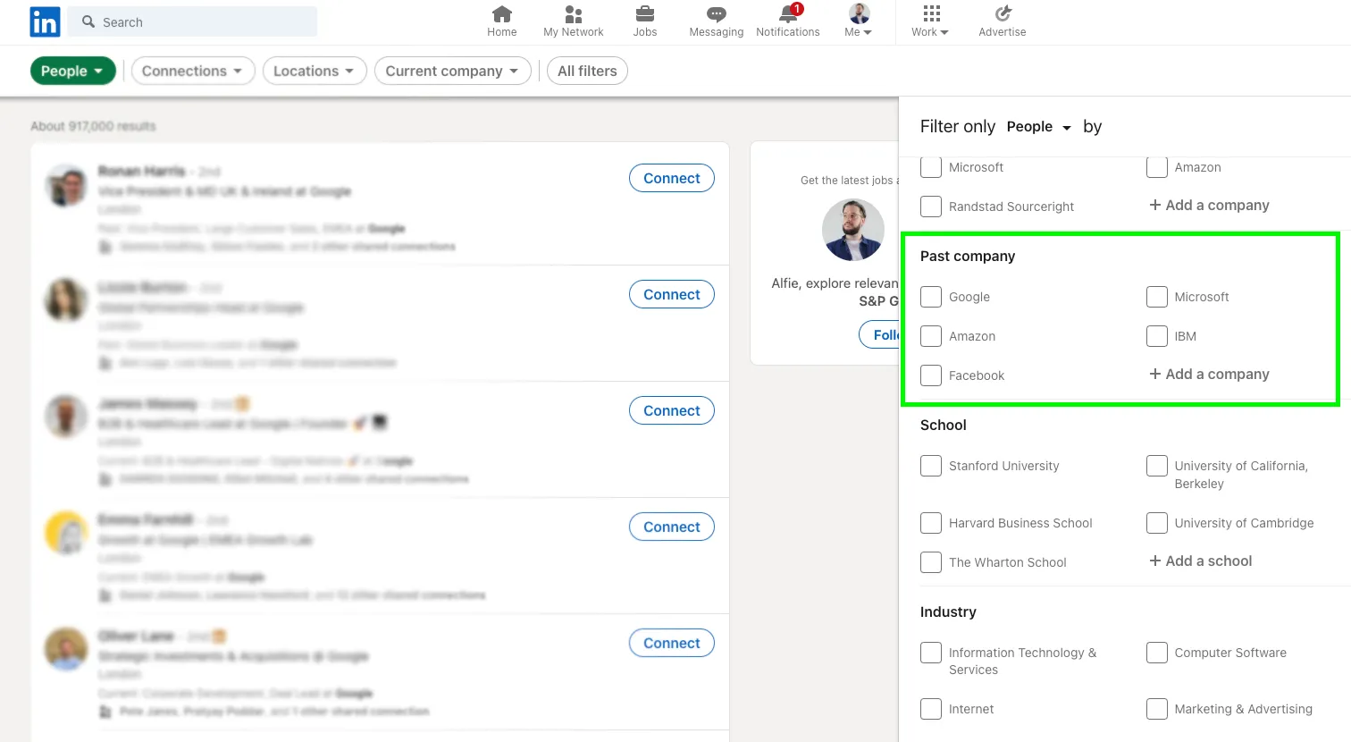 How to Search for and Connect with Past Employees on LinkedIn