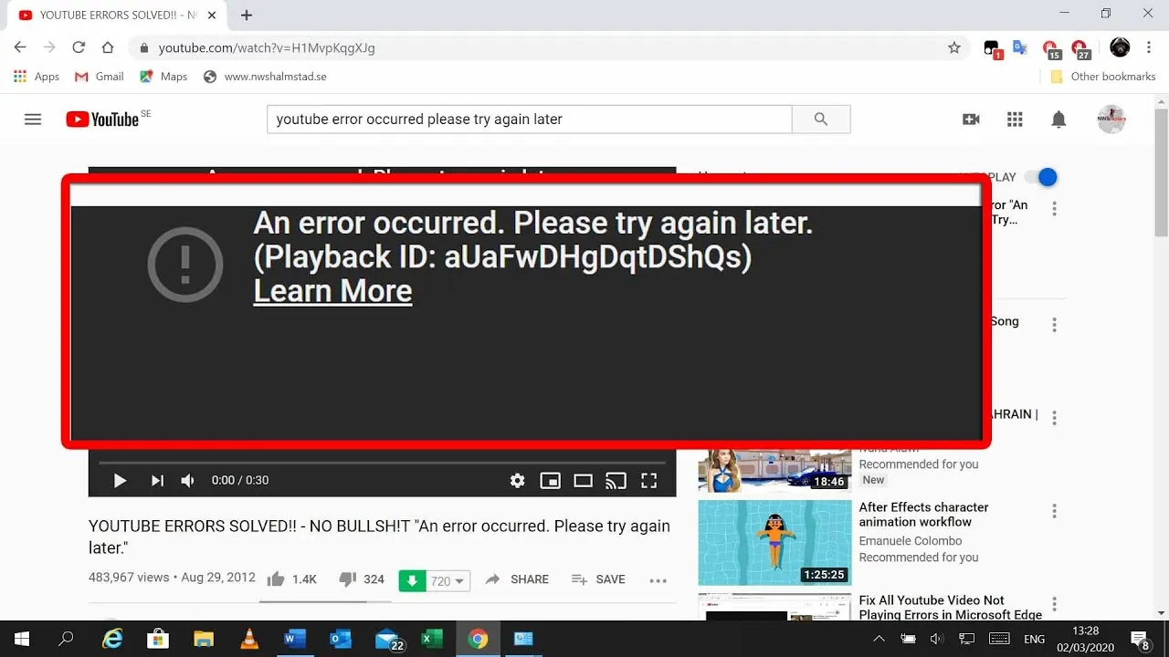 Troubleshooting YouTube Errors Like Canât Connect Right Now