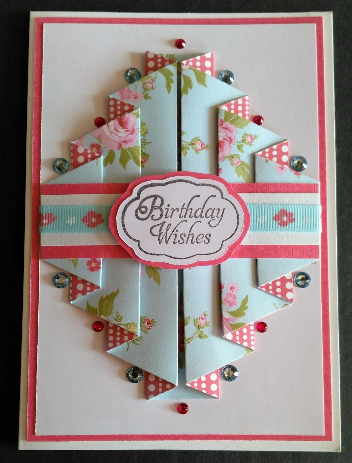 Card by Louise Thompson 051716 Double Pleated  Shaped cards Paper 