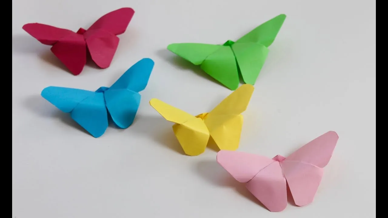 How to Make Easy Origami Paper Butterflies  YouTube