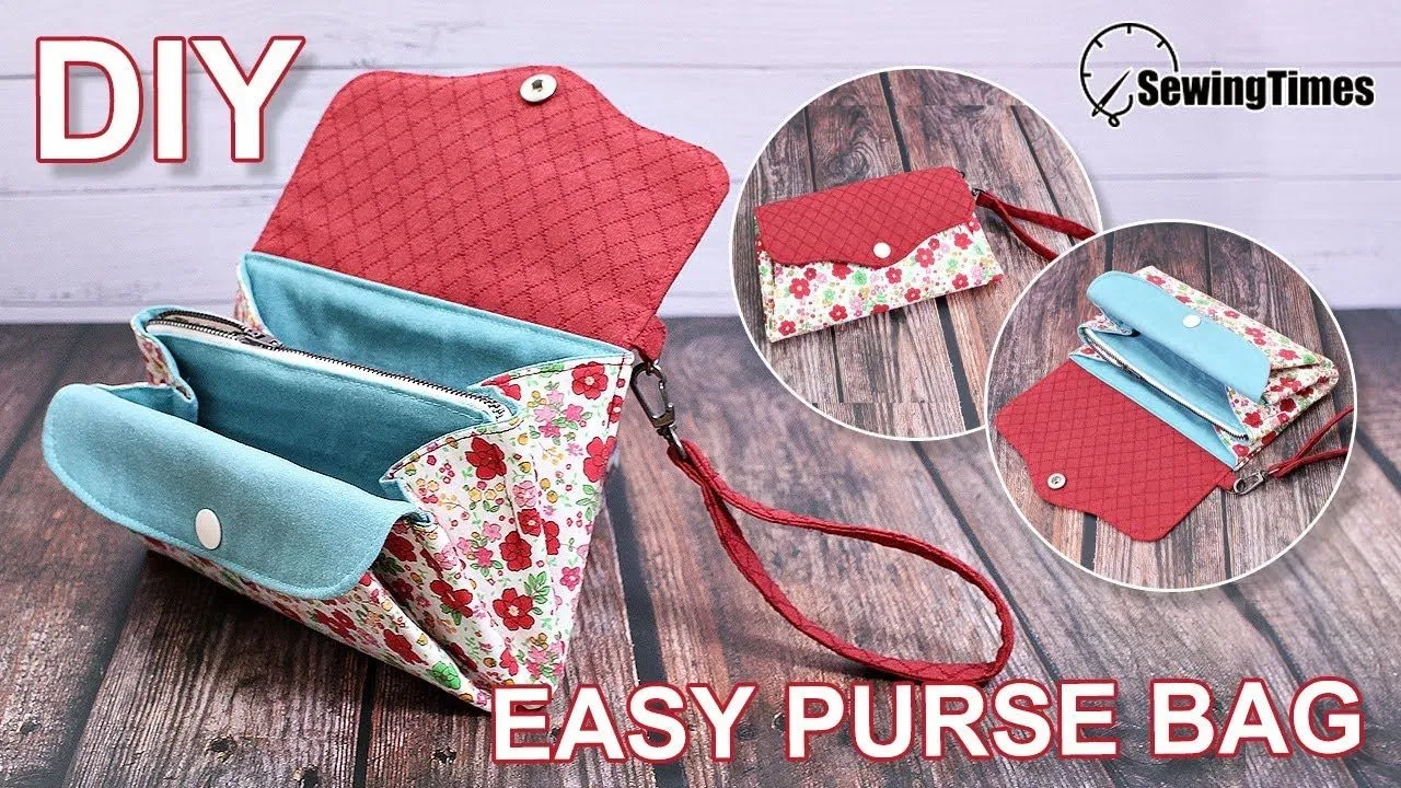 DIY EASY PURSE BAG  Cute clutch bag easy sewing tutorial sewingtimes 