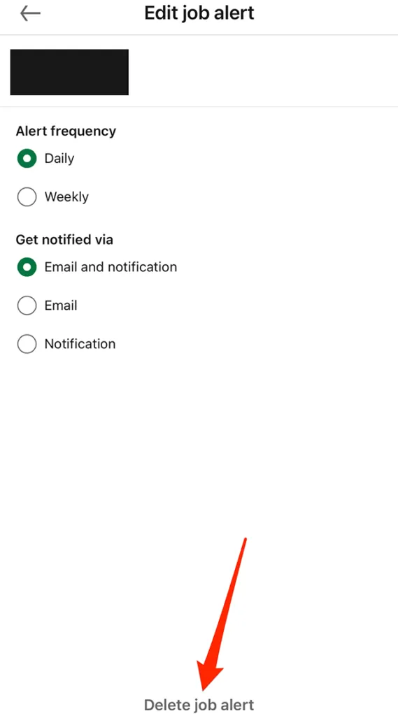 LinkedIn How to Delete a Job Alert