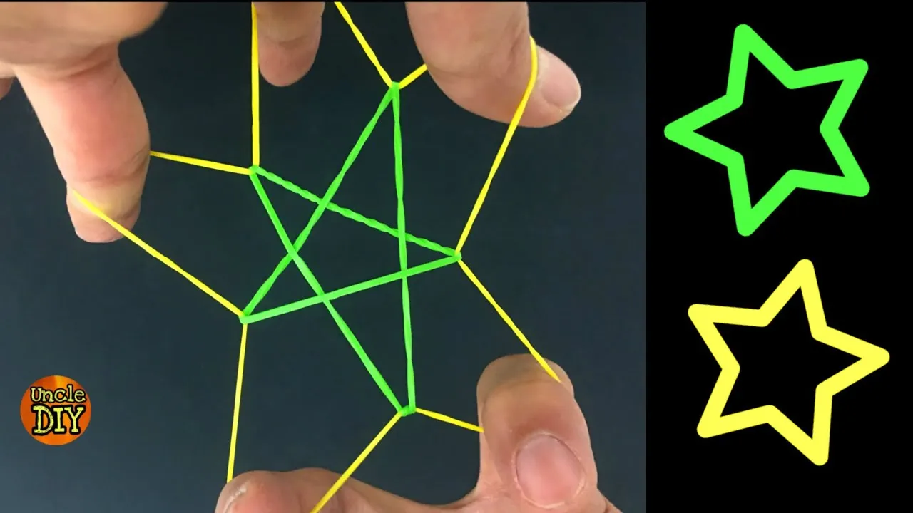 How to make a rubberband double star with 1 rubber band and 2 rubber 