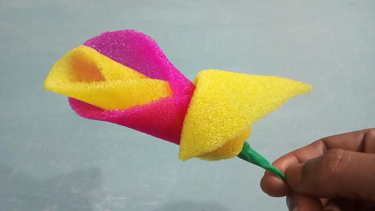 Diy Foam flower making ideasHow to make Rose with foamEasy Rose 