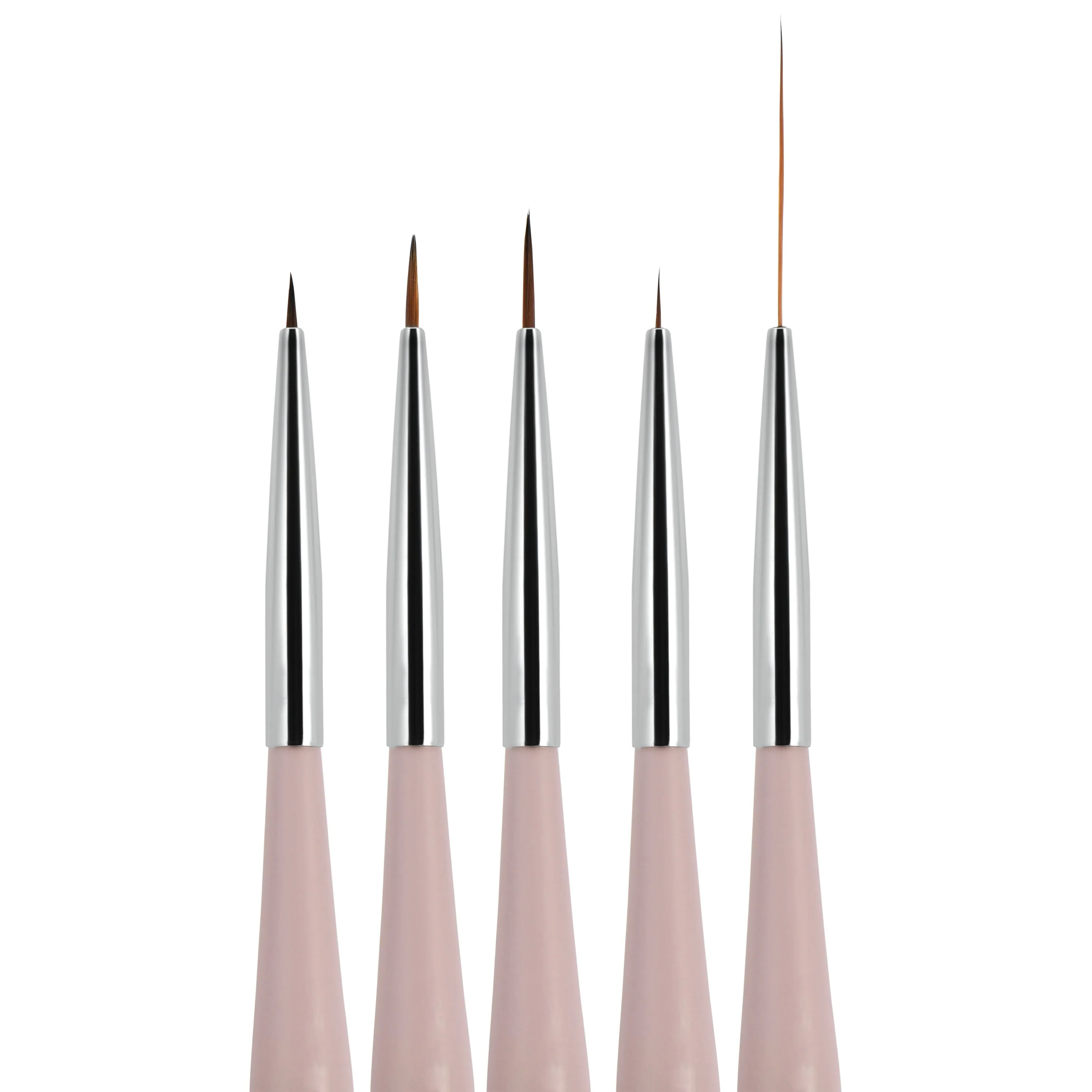 Beaute Galleria 5 Pieces Nail Art Brush Set with Liners and Striping 