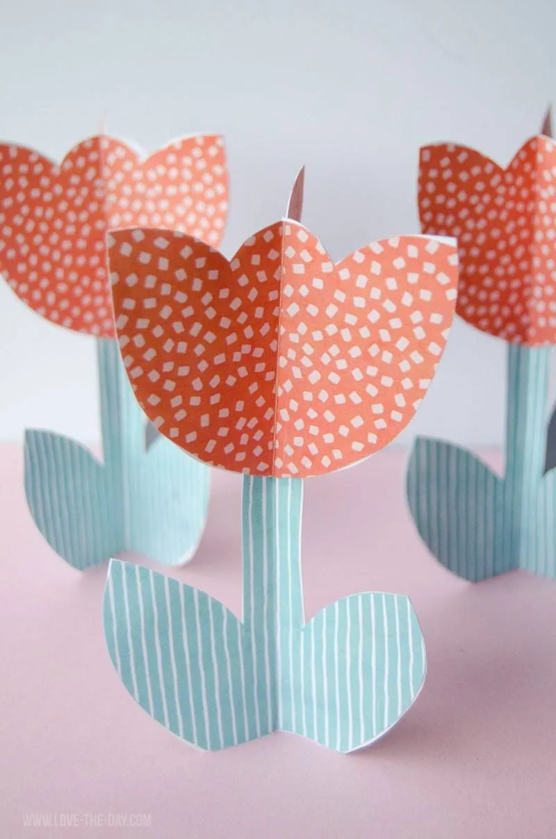 Paper Tulips Template DIY Tutorial  Diy paper Paper crafts diy 