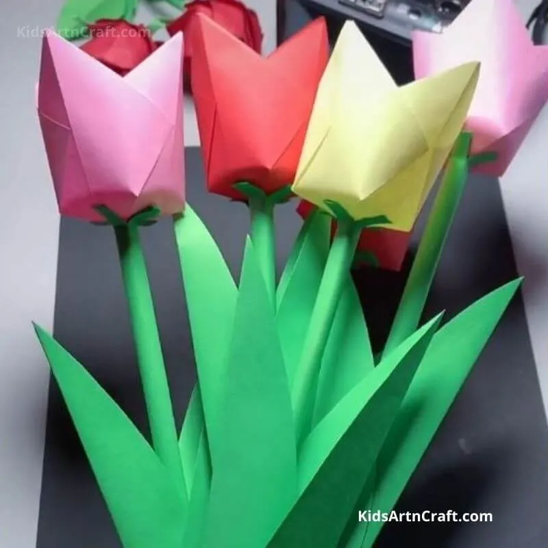 How to Make Paper Tulip Step by Step Instructions Easy Tutorial  Kids 