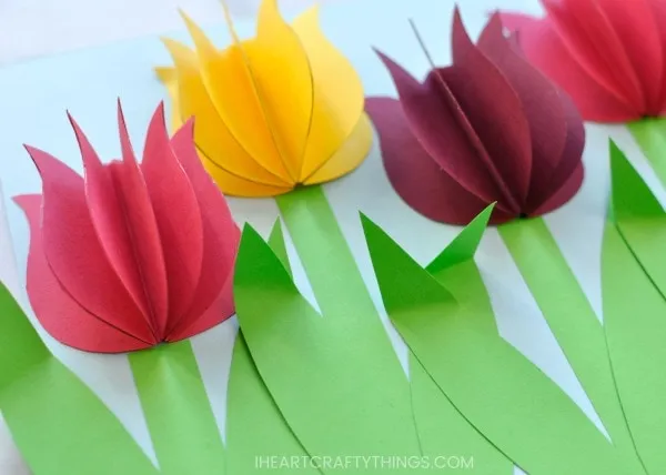 Gorgeous 3D Paper Tulip Flower Craft  I Heart Crafty Things