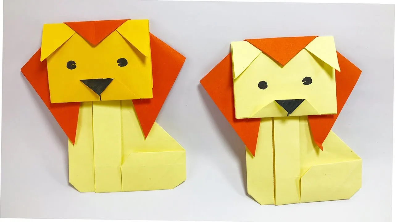 EASY ORIGAMI PAPER LION TUTORIAL  ORIGAMI CRAFT  YouTube