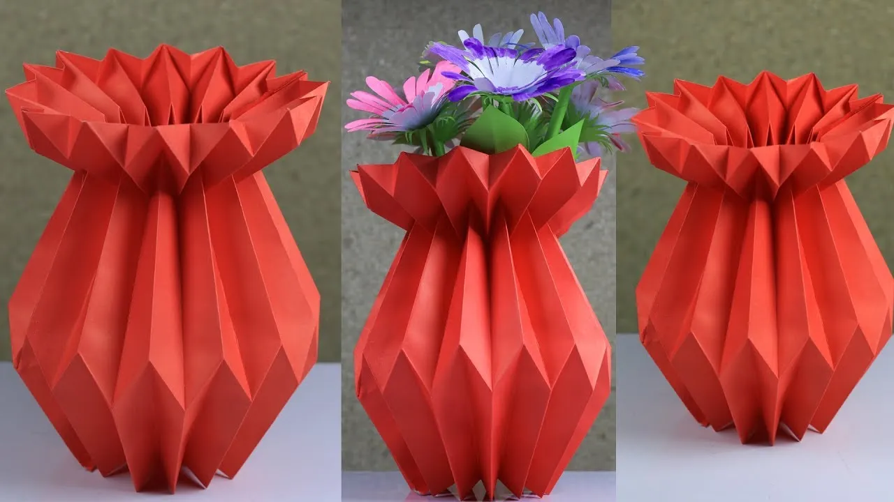 Easy Origami Flower Vase Step By Step Beginner Paper Flowers  bmpfocus