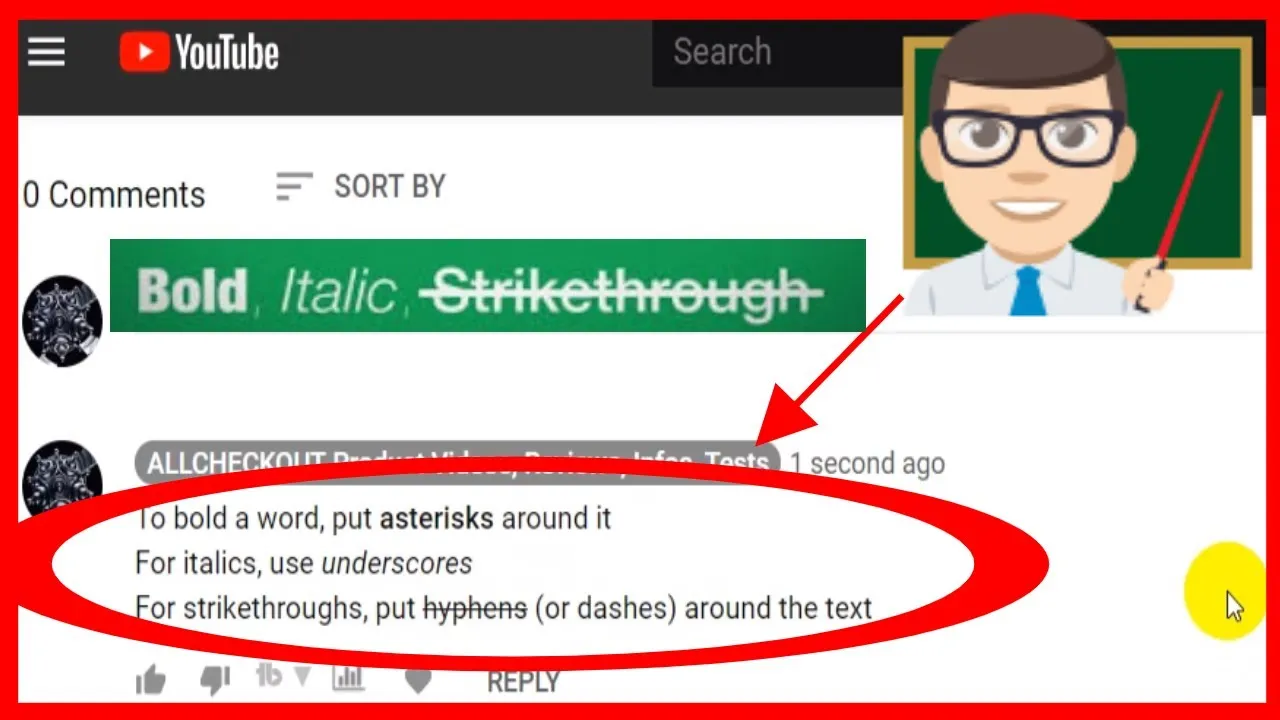 How to Italicize YouTube Comments