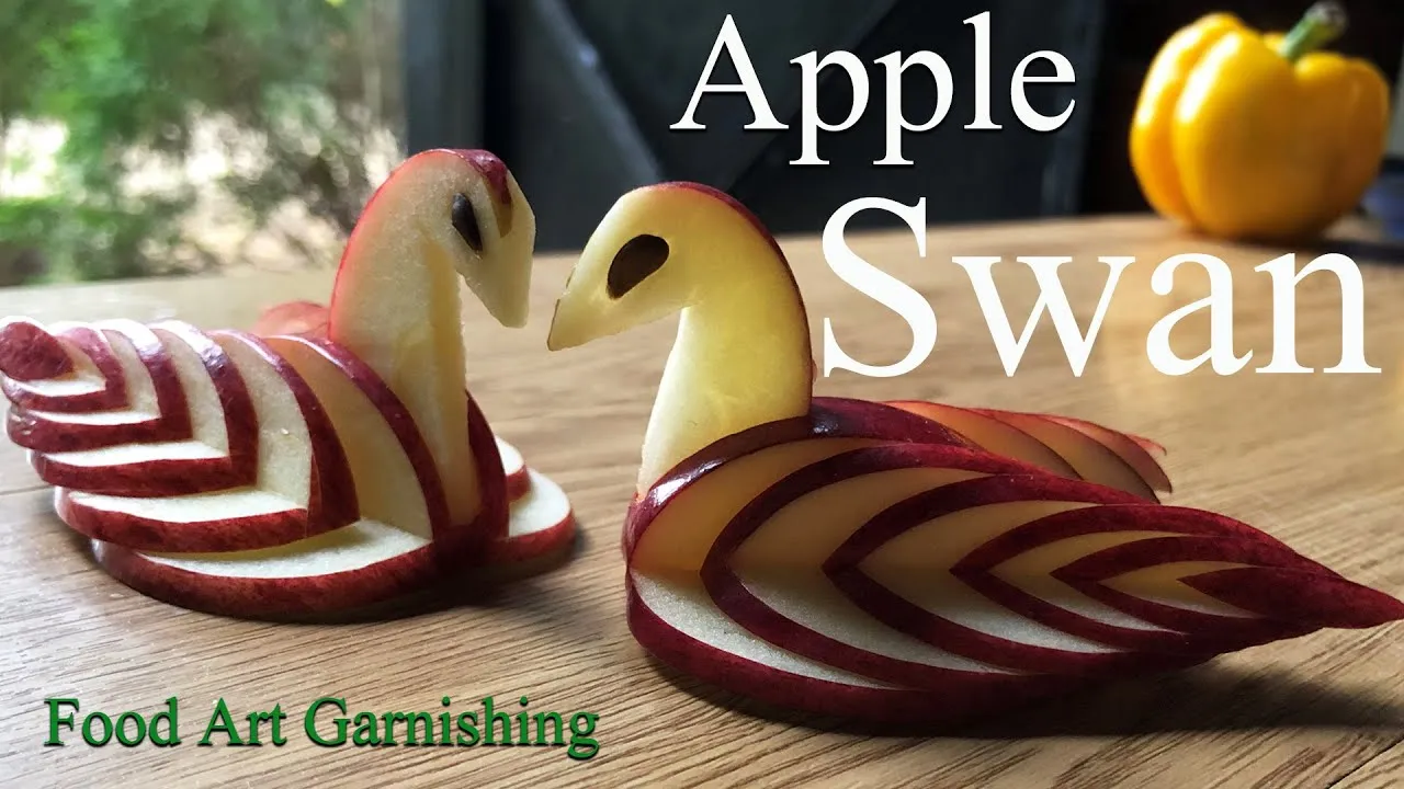 How To Make An Edible APPLE SWAN  Fruit Carving Video For Beginners 