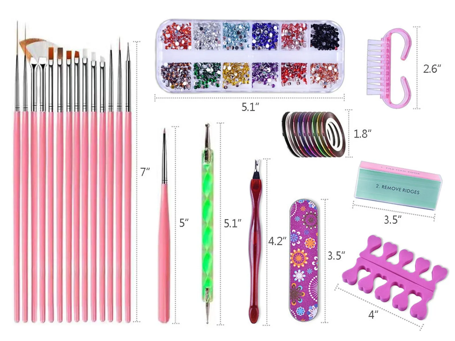 60 DIY Nail Art Tool Decoration Manicure Kit Glitter Nail  Etsy