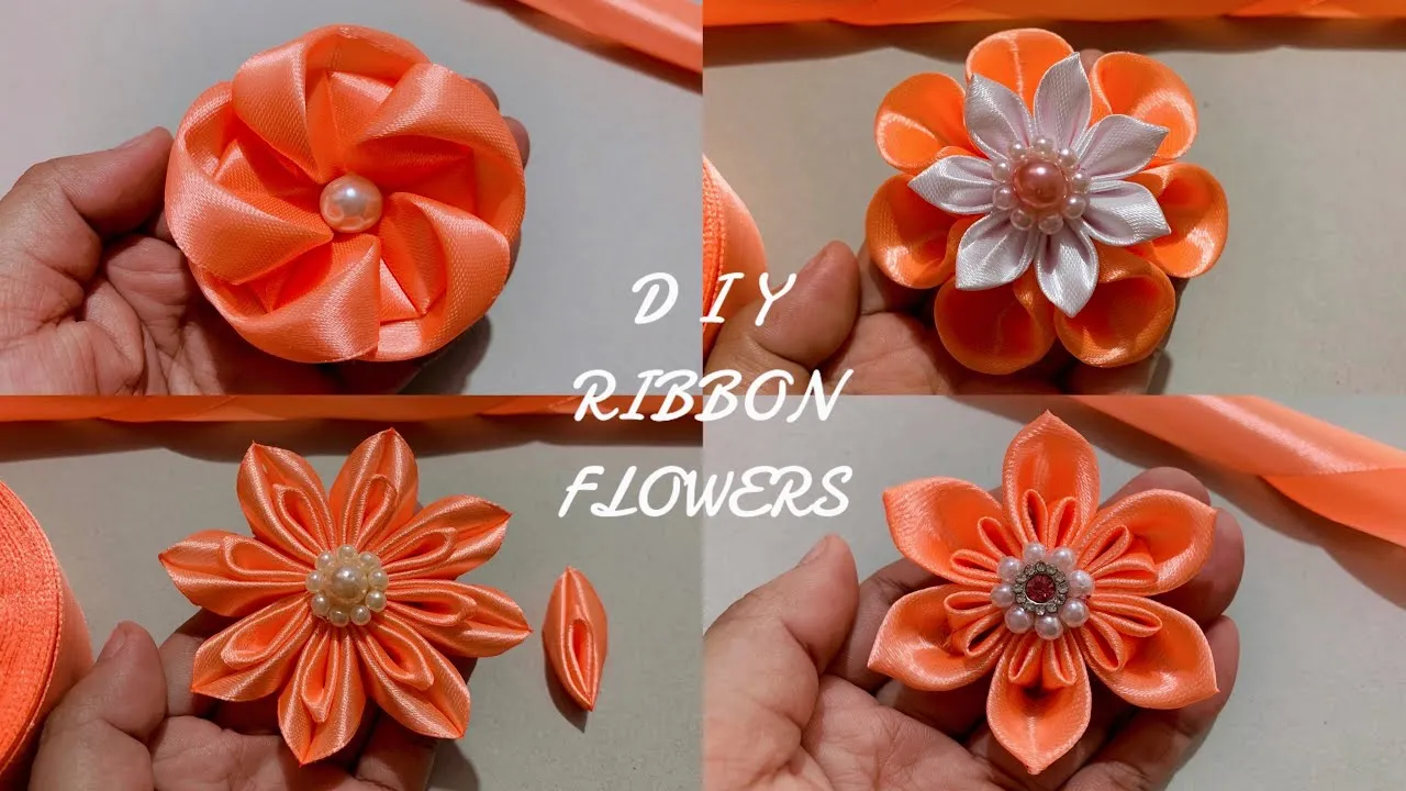 Best 4 Beautiful Ribbon Flower Making Ideas  Amazing Ribbon crafts 